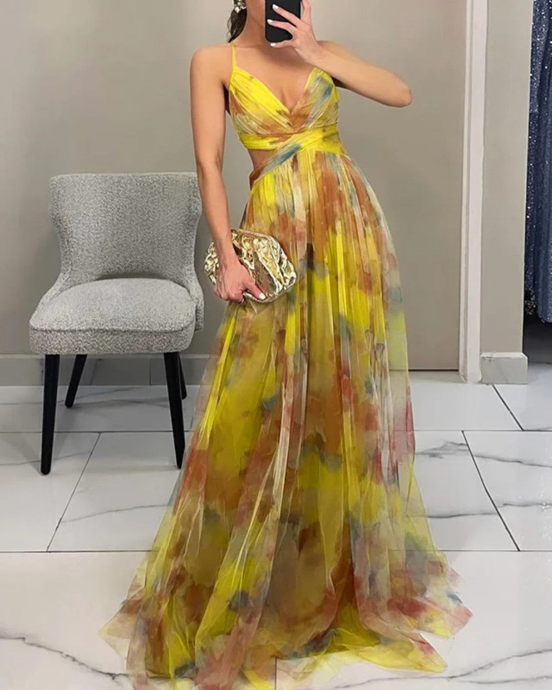 Donna | Robe longue enchanteresse à imprimé floral