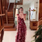 MARIELA™ – Robe longue romantique à volants fleuris