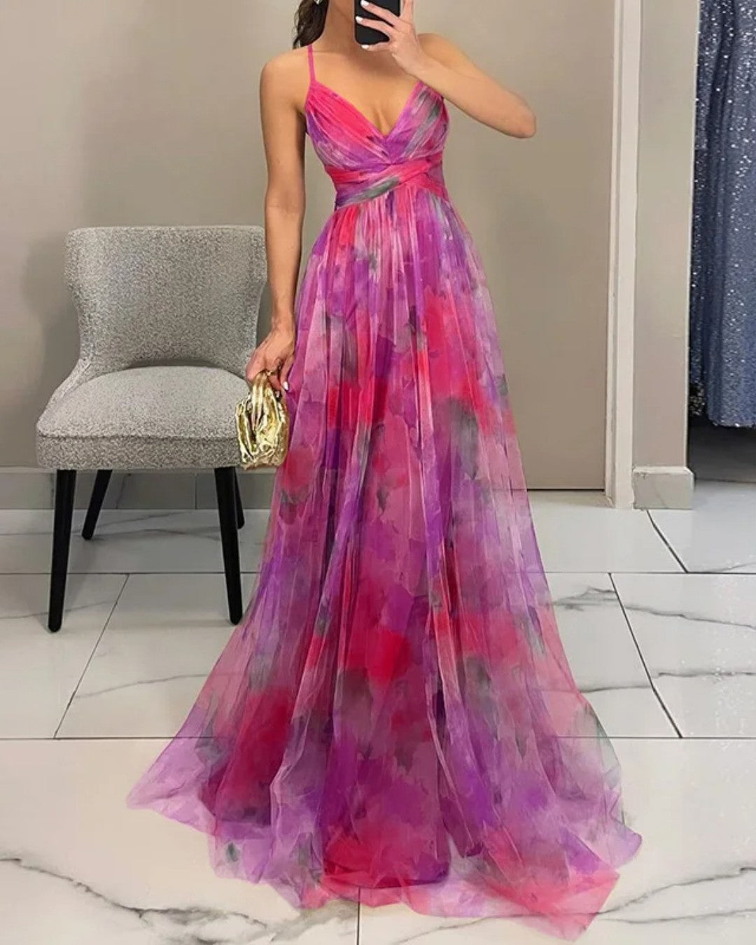 Donna | Robe longue enchanteresse à imprimé floral