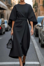 Catherine | Robe élégante avec manches lanternes et ceinture