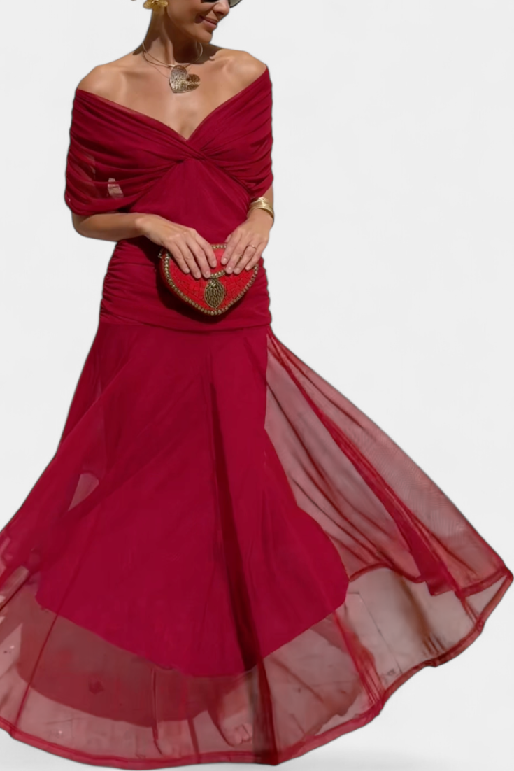Gloria | Robe longue fleurie col en V