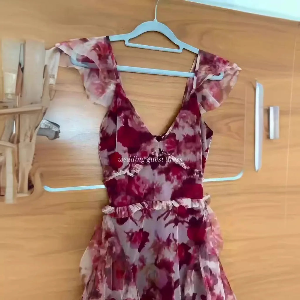 MARIELA™ – Robe longue romantique à volants fleuris