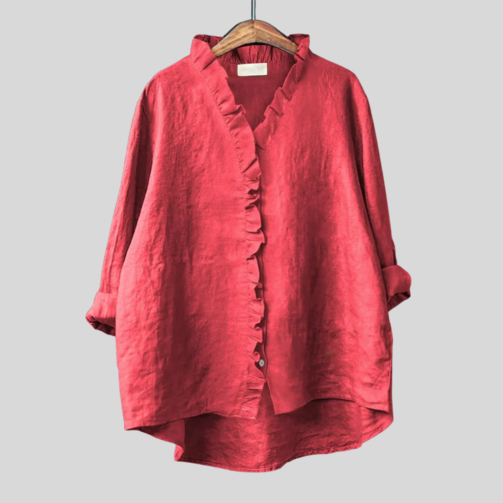 Géraldine | Chemise à col froufrou