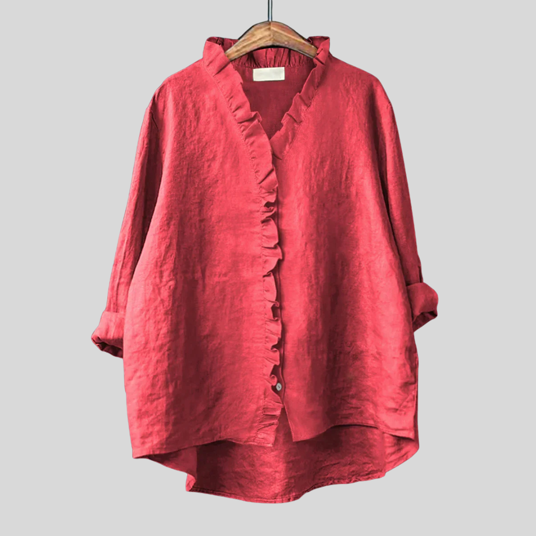 Géraldine | Chemise à col froufrou