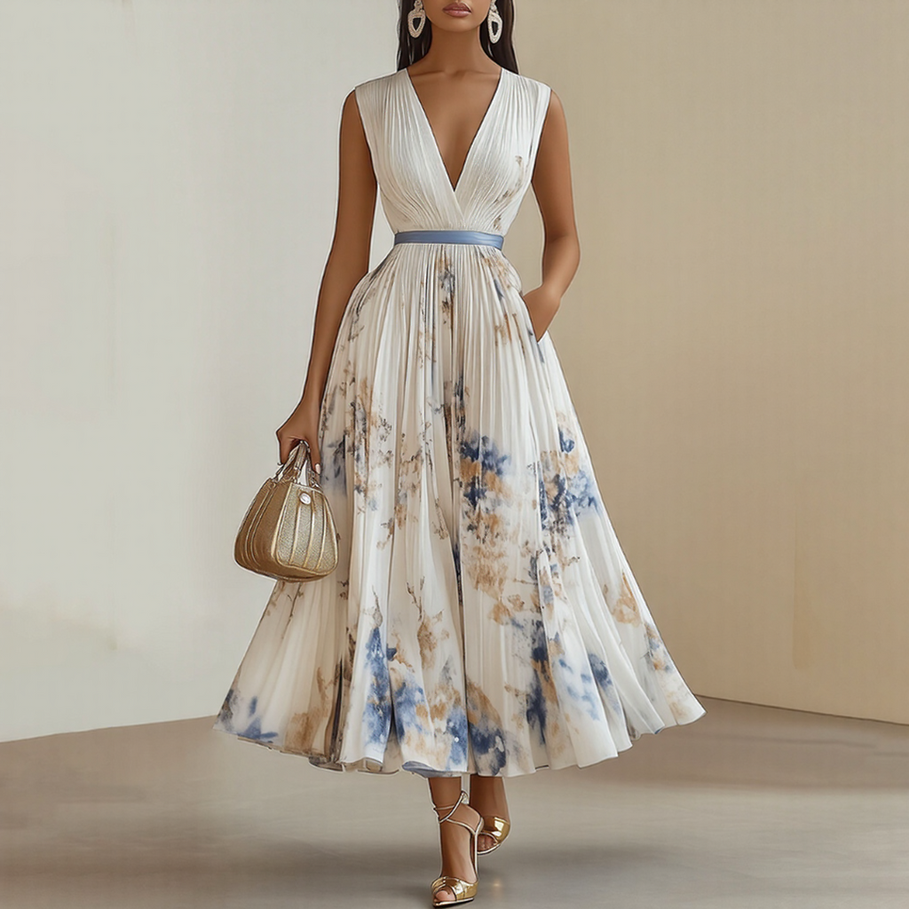 Elaine | Élégante robe longue plissée