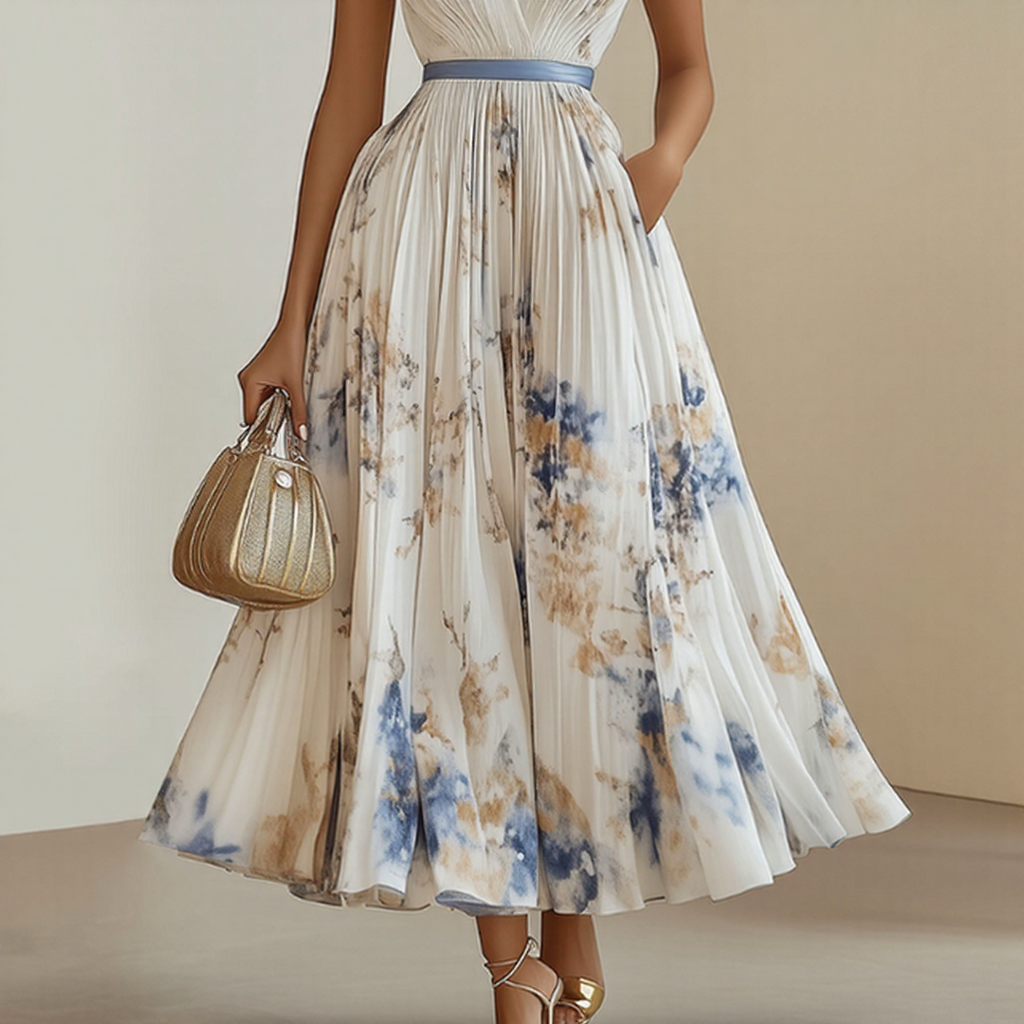 Elaine | Élégante robe longue plissée