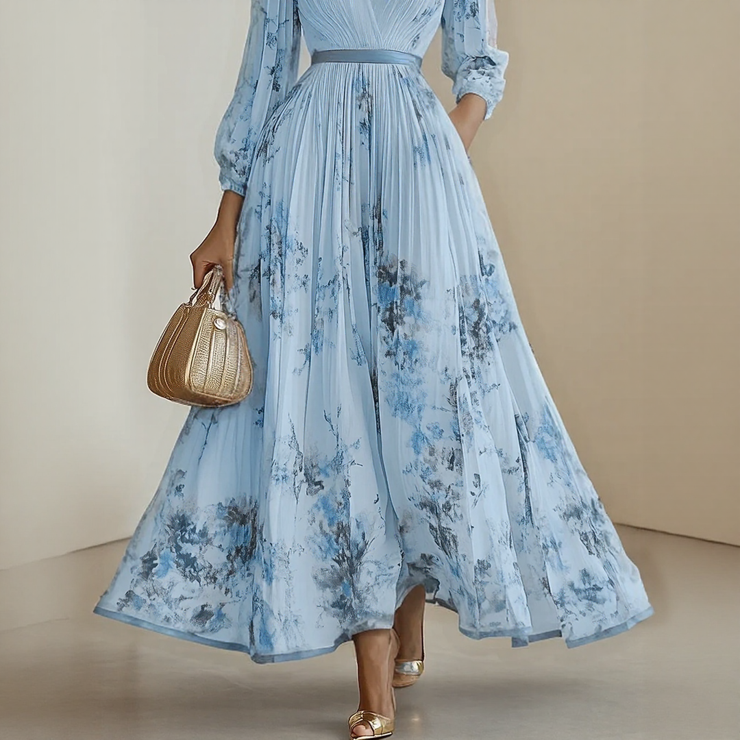 Elaine | Élégante robe longue plissée