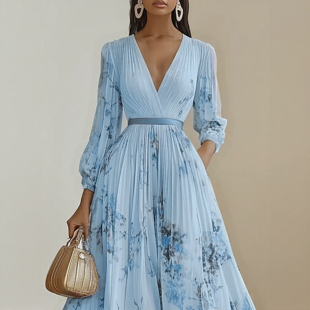 Elaine | Élégante robe longue plissée