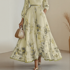 Elaine | Élégante robe longue plissée