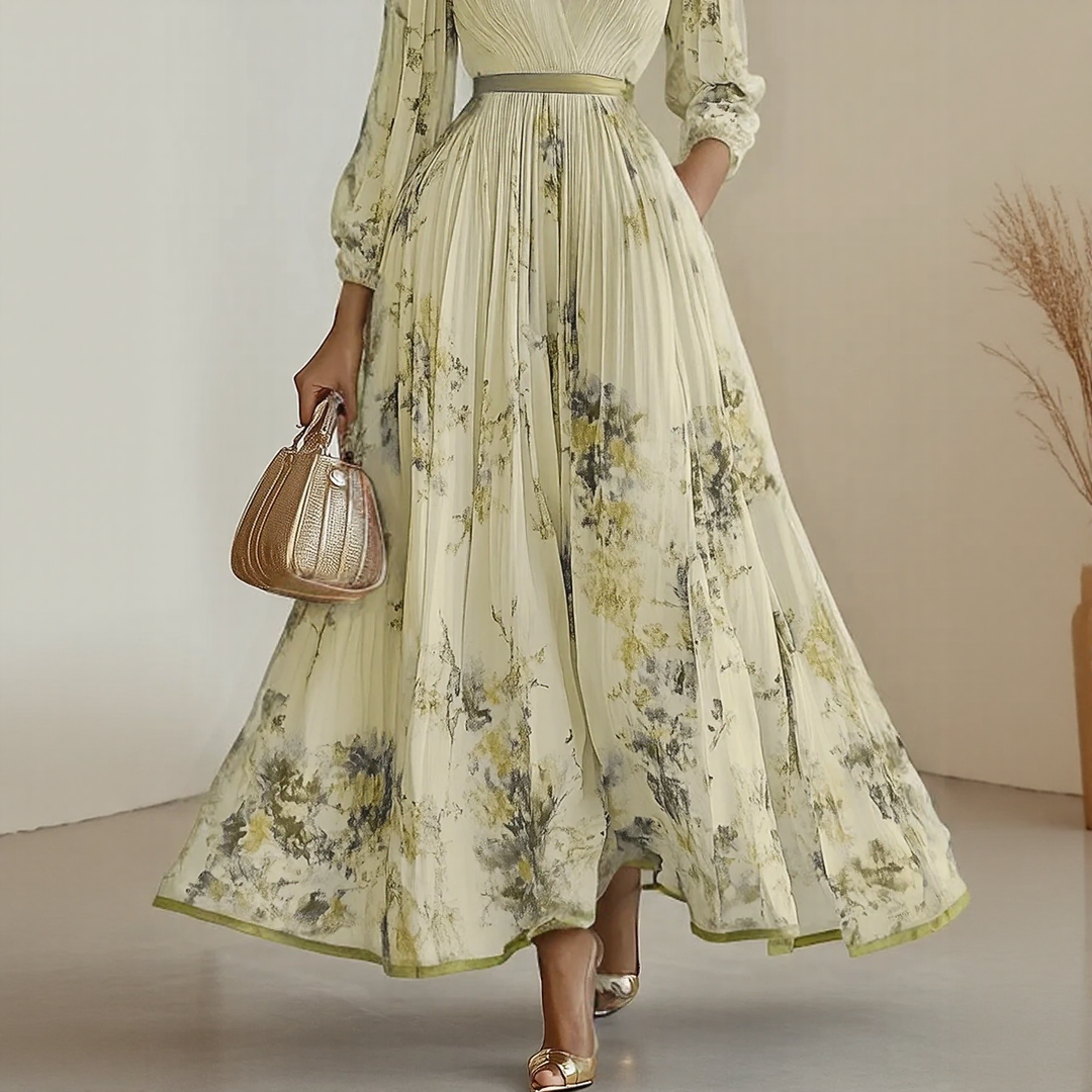 Elaine | Élégante robe longue plissée