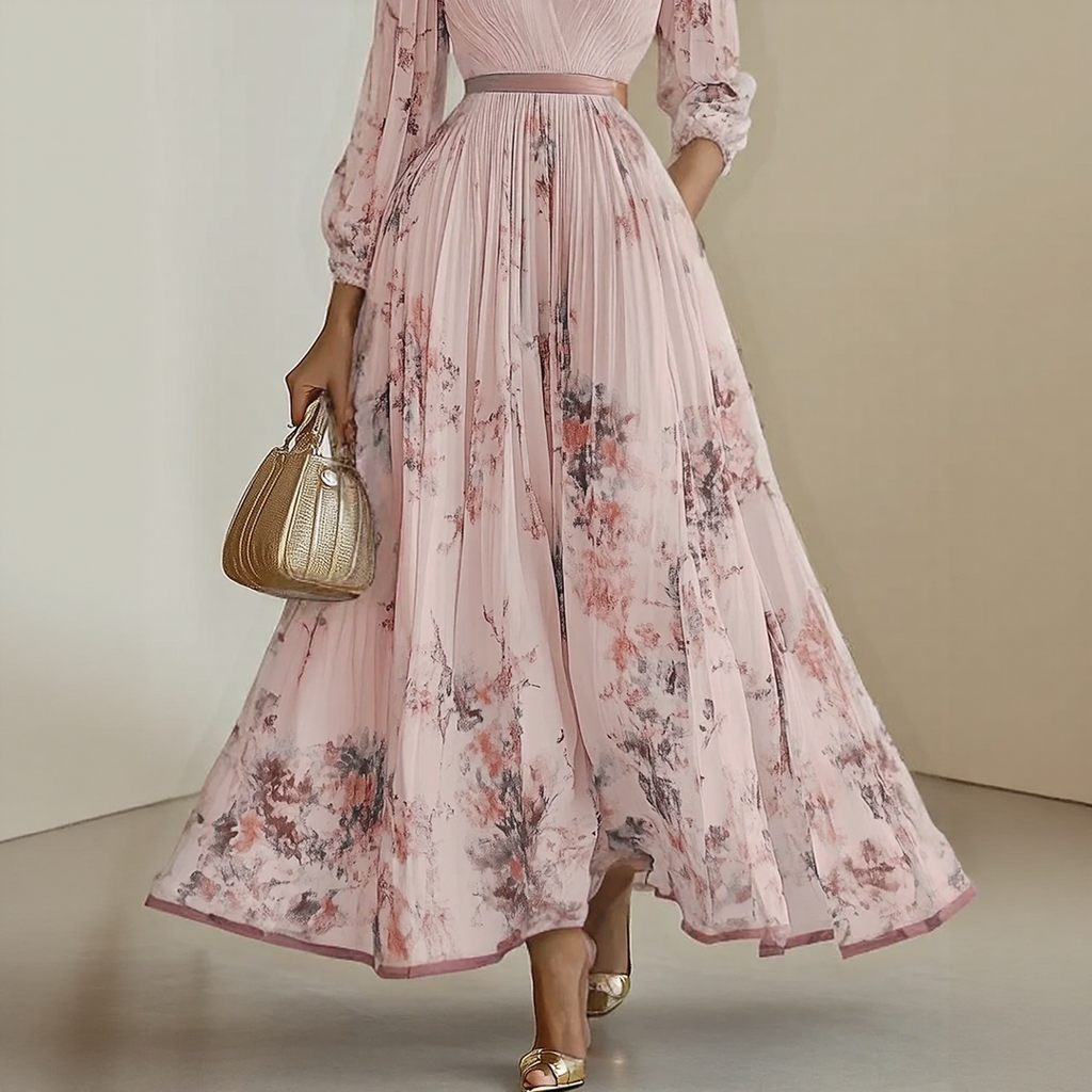 Elaine | Élégante robe longue plissée