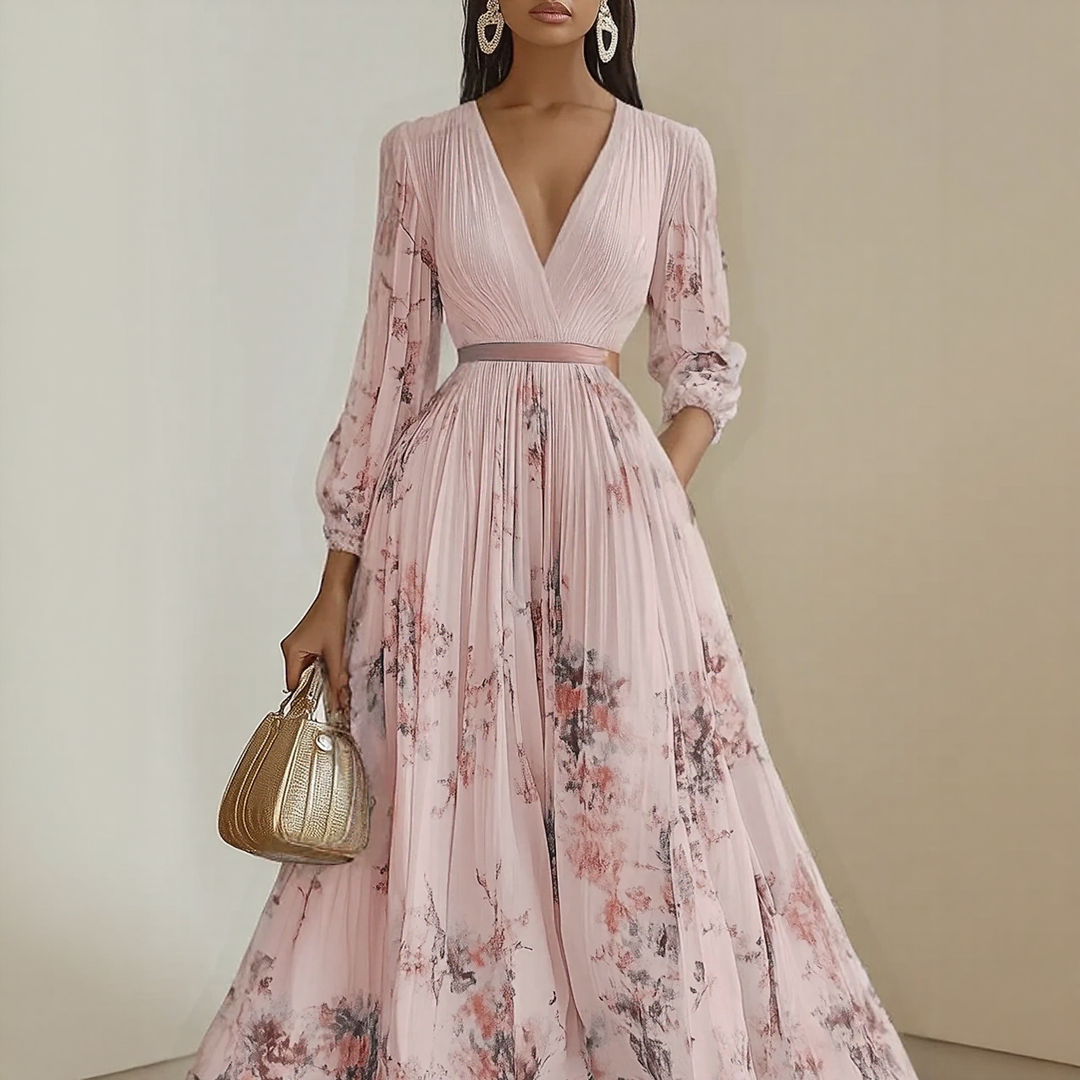 Elaine | Élégante robe longue plissée