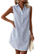 Elaine | Striped Shirt Dress