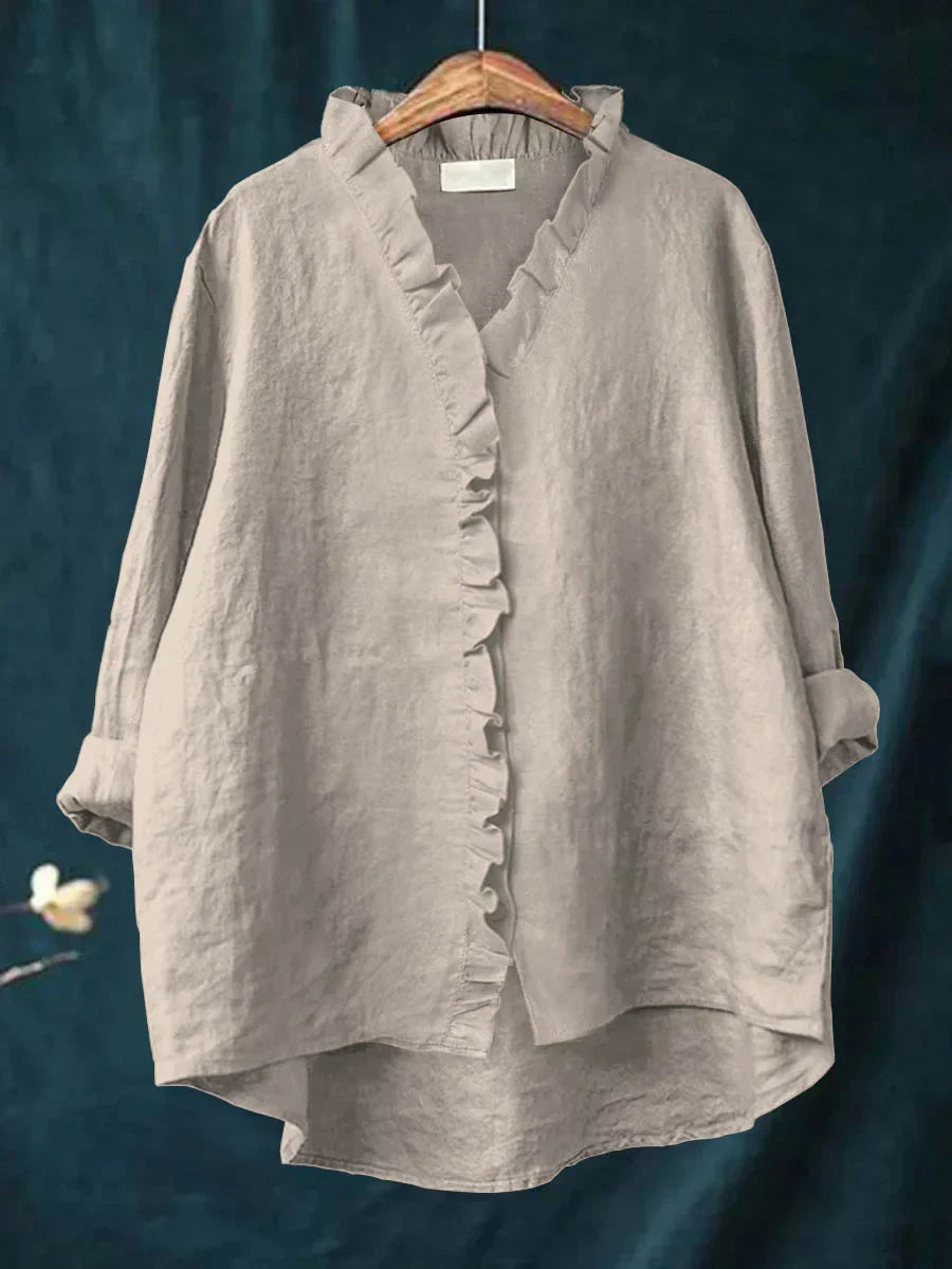 Géraldine | Chemise à col froufrou
