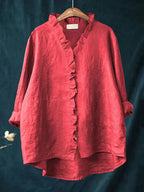 Géraldine | Chemise à col froufrou