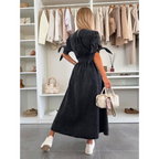 MAELLE™ – Robe mi-longue élégante à col en V
