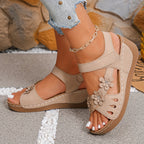 Elowen | Floral Grace Wedge Sandals