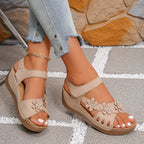 Elowen | Floral Grace Wedge Sandals