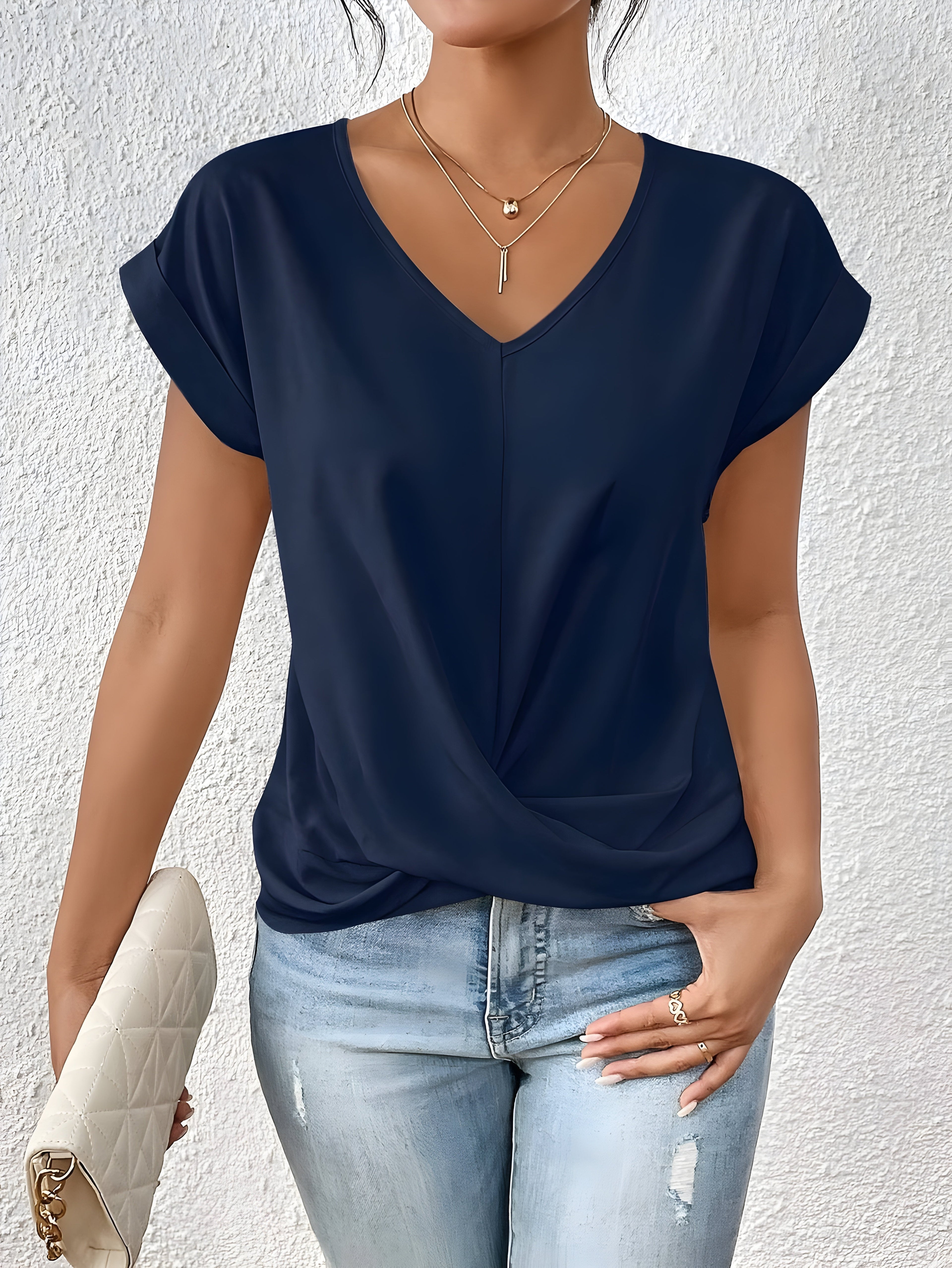 MEIKA™ – Haut col V classique torsadé