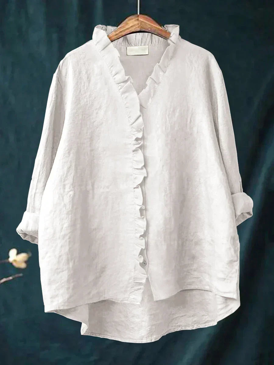 Géraldine | Chemise à col froufrou