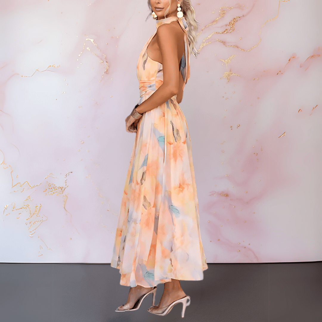 Rosemary | Robe dos nu imprimé aquarelle